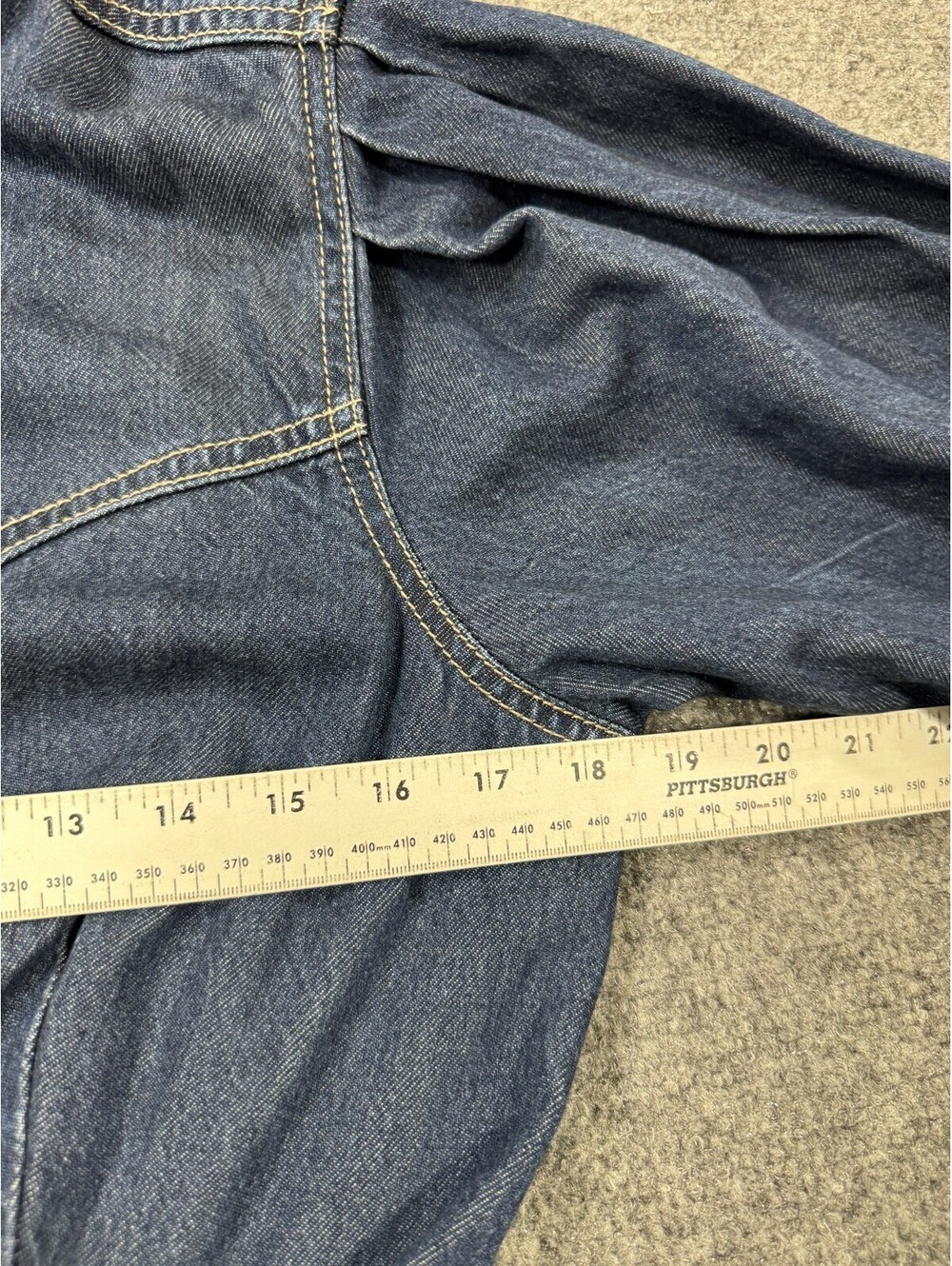 7 For All Mankind Womens Jumpsuit M Blue Denim Balloon Sleeve Wide Leg Tie Waist - Picture 6 of 13